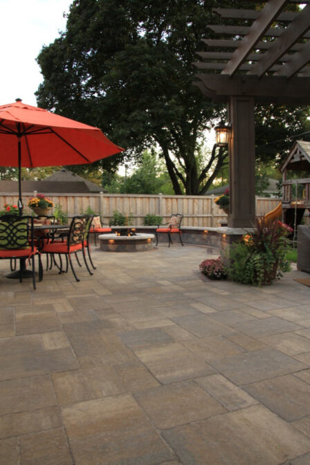 Stone Patio With Furniture