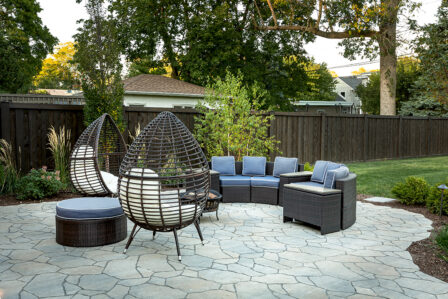 Backyard Seating On Stone Patio