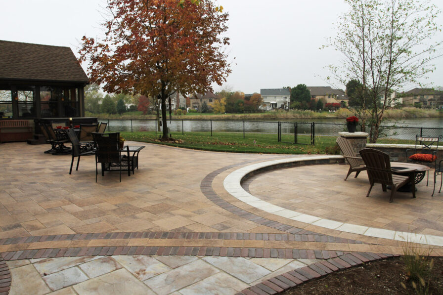 Stone Patio Brown Lake View