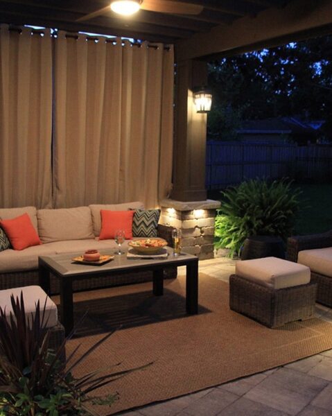 Lighting and Sound Pergola Underneath Night